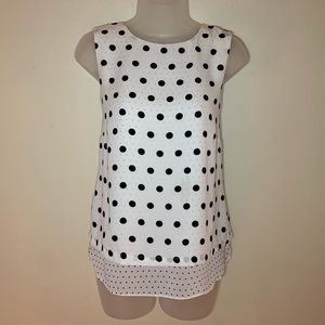 Rose & Olive Black & White Layered Polka Dot Blouse - Sz. S